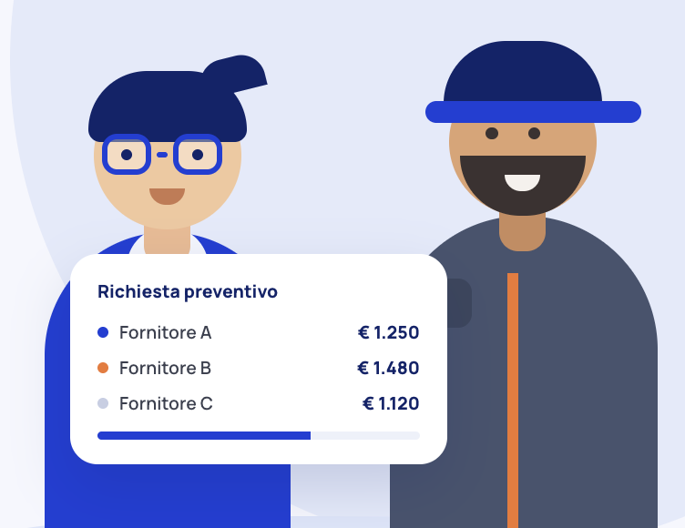 Due professionisti confrontano i preventivi ricevuti